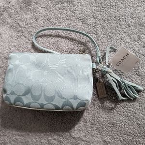 NWT Coach wristlet - light blue